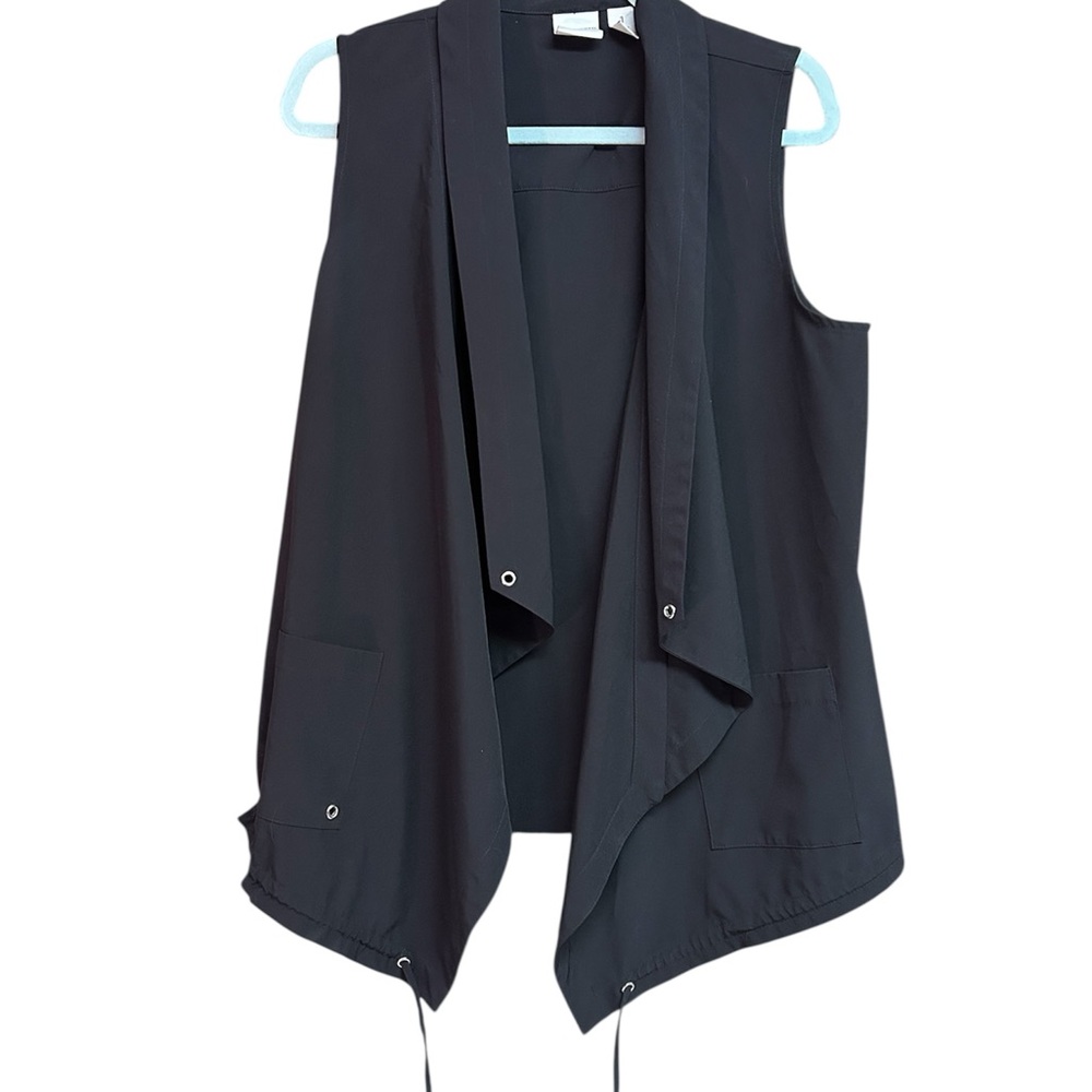 Chico’s Zenergy Black Sleeveless Drape Vest